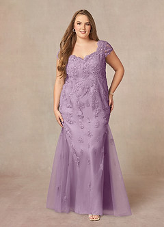 Azazie Marbella Mother of the Bride Dresses Wisteria Mermaid Queen Anne Sequins Lace Dress image8