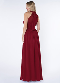 Azazie Iman Bridesmaid Dresses Burgundy A-Line A-Line Ruched Chiffon Dress image5