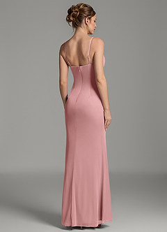 Azazie Zari Bridesmaid Dresses Dusty Rose Mermaid Pleated Mesh Dress image6