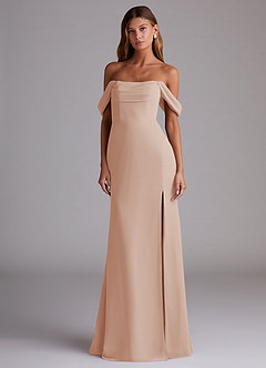 Azazie Saige Bridesmaid Dresses English Rose A-Line Off the Shoulder Chiffon Convertible Dress image3