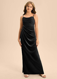 Azazie Mai Junior Black A-Line Sweetheart Neckline Velvet Dress image6