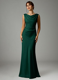 Azazie Kieryn Koszorúslány ruhák Sellő Rakott Stretch szatén Padlóhosszúság Ruha image1