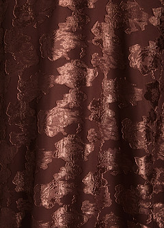 Azazie Bernadette Vestidos para mãe da noiva Vestido Café Expresso de Esgotamento Floral de Linha A com Ombros Caídos image7