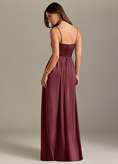 Azazie Calianna Bridesmaid Dresses Merlot A-Line Off the Shoulder Stretch Satin Convertible Dress image2