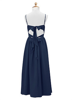 Azazie Zeya Junior Dark Navy A-Line Chiffon Dress image8