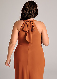 Azazie Doretta Bridesmaid Dresses Cinnamon Mermaid Pleated Chiffon Dress image12