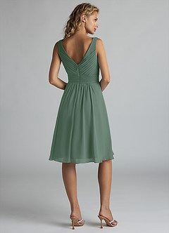 Azazie Grace Bridesmaid Dresses Eucalyptus A-Line Pleated Chiffon Dress image2