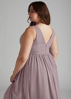 Azazie Yetta Abiti da damigella d'onore premaman Abito A-Line Arricciato con Scollo a V Chiffon Floor-Length image12