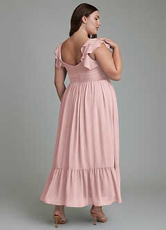 Azazie Anaya Bridesmaid Dresses Powder Pink A-Line Sweetheart Neckline Chiffon Dress image13