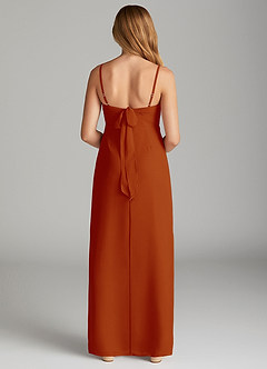 Azazie Mai Junior Paprika Sheath Pleated Chiffon Dress image2