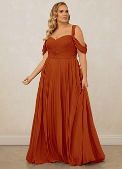 Christian Siriano Bridal for Azazie 1013 Bridesmaid Dresses Paprika A-Line Off the Shoulder Chiffon Dress image13
