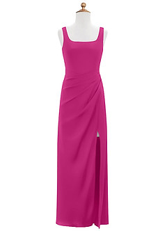 Azazie Mero Junior Fuchsia Mermaid Pleated Stretch Satin Dress image6