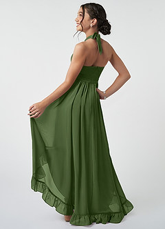 Azazie Hermione Junior Olive A-Line Chiffon Dress image5