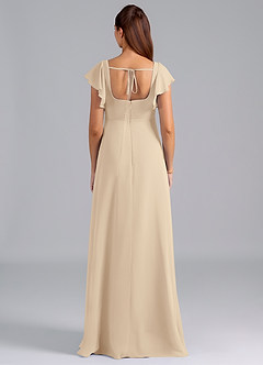 Azazie Bondi Maternity Bridesmaid Dresses A-Line Ruched Chiffon Floor-Length Dress image2