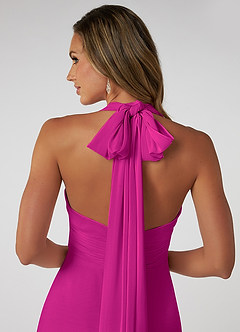 Azazie Fifi Vestidos de damas de honor Vestido de Fucsia de Gasa de Corte En A Convertible con Sin tirantes image4