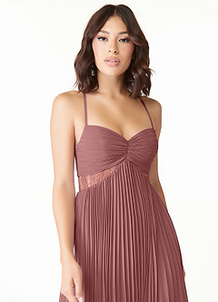Azazie Devyn Bridesmaid Dresses Desert Rose A-Line Corset Chiffon Dress image5