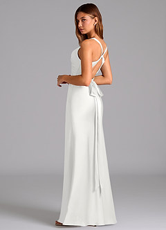 Azazie Hati Brudtärnklänningar Klä av Sjöjungfru i Stretch Satin Vit image6