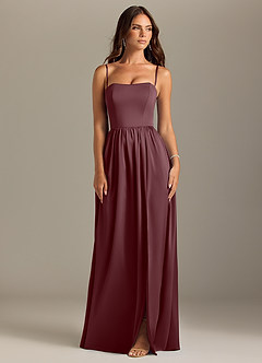 Azazie Calianna Bridesmaid Dresses Sangria A-Line Off the Shoulder Stretch Satin Convertible Dress image8