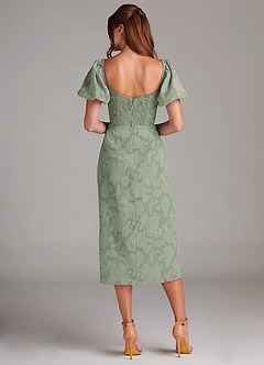 Azazie Evalina Bridesmaid Dresses Agave Sheath Floral Burnout Dress image7