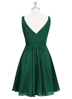 Azazie Grace Bridesmaid Dresses Emerald A-Line Pleated Chiffon Dress image8