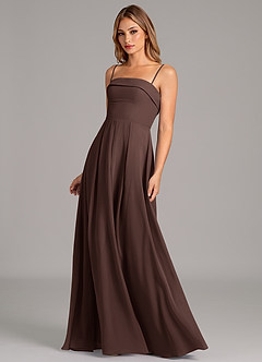 Azazie Lucienne Jurken voor bruidsmeisjes Converteerbaar Jurk van Chiffon met A-Lijn Strapless Ganache image6