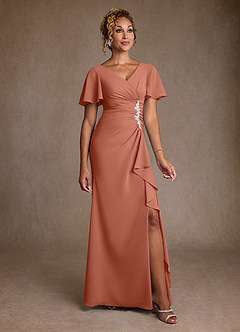 Azazie Suffolk Mother of the Bride Dresses MAI TAI A-Line Pleated Chiffon Dress image1