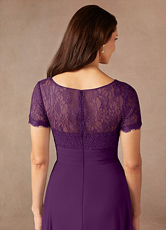 Azazie Polly Kleider für die Brautmutter A-Linie Spitze Chiffon Kleid Traube image9