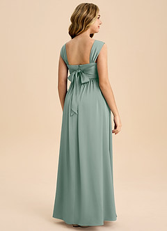 Azazie Hattie Junior Vestido de Ganache de Satén Elástico de Corte en A con Plisado image7