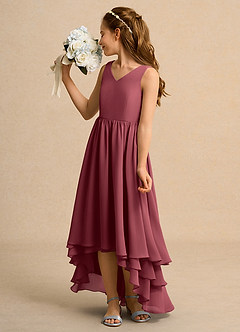 Azazie Kitten Girls Formal Flower Girl Klänningar Klä A-Line i Chiffong image5