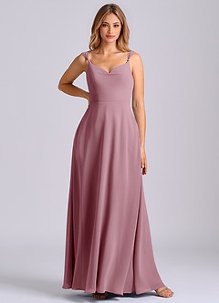 Azazie Beatrice Final Sale Vintage Mauve A-Line Sweetheart Neckline Chiffon Dress image3