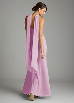 Azazie Saylor Vestidos de damas de honor Vestido de Rosa Caramelo de Gasa de Corte Sirena con Sin tirantes image9