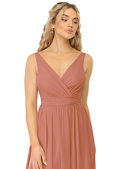 Azazie Kora Bridesmaid Dresses MAI TAI A-Line Pleated Chiffon Dress image6