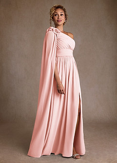 Azazie Lancaster Kleider für die Brautmutter A-Linie One-Shoulder Chiffon Kleid Zartrosa image3