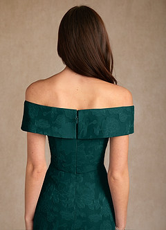 Azazie Medford Mother of the Bride Dresses Pine A-Line Off the Shoulder Floral Burnout Dress image8