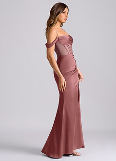Azazie Alyce Final Sale Amethyst Mermaid Off the Shoulder Stretch Satin Convertible Dress image3