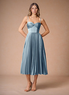 Midi jurk Léna Poederblauw image3