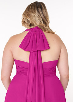 Azazie Fifi Bridesmaid Dresses Fuchsia A-Line Strapless Chiffon Convertible Dress image14