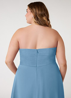 Azazie Arabella Allure Robes de demoiselle d'honneur Robe Trapèze Convertible en Mousseline de soie Encolure en Forme de Cœur Acier Bleuté image14