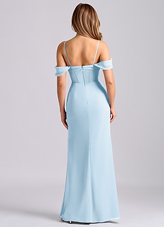 Azazie Joanne Final Sale Sky Blue Mermaid Off the Shoulder Chiffon Dress image6