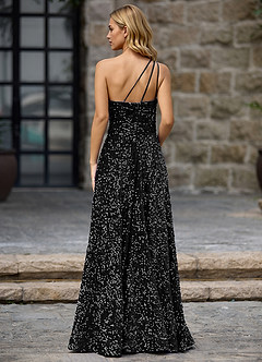 Opulent Black Velvet Sequins Prom Dress image6