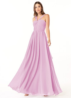 Azazie Dionne Bridesmaid Dresses Candy Pink A-Line Corset Chiffon Dress image4