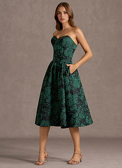 Vestido Esmeralda Negra Midi Aurora image3