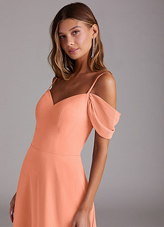 Azazie Marley Bridesmaid Dresses Sunset A-Line Off the Shoulder Chiffon Convertible Dress image9