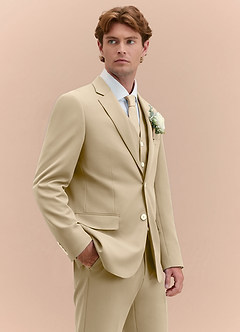 front James Champagne Structured Stretch 3-piece suit