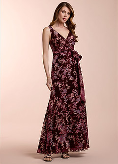 Kristina Wine Gray Multi Maxi Dress image3