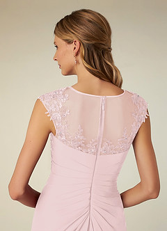 Azazie Libby Kleider für die Brautmutter A-Linie Schaufel Pailletten Chiffon Kleid Zartrosa image6