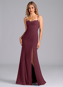 Azazie Wynni Abiti da Damigella Abito Sirena in Chiffon Corsetto Cabernet image1