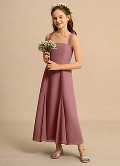 Azazie Tater Junior Formal Flower Girl Klänningar Klä A-Line i Chiffong Plisserad image6