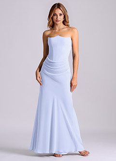 Azazie Debby Bridesmaid Dresses Lavender Mermaid Strapless Chiffon Dress image1