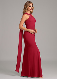 Azazie Kinsley Bridesmaid Dresses Scarlet Mermaid Pleated Chiffon Dress image6